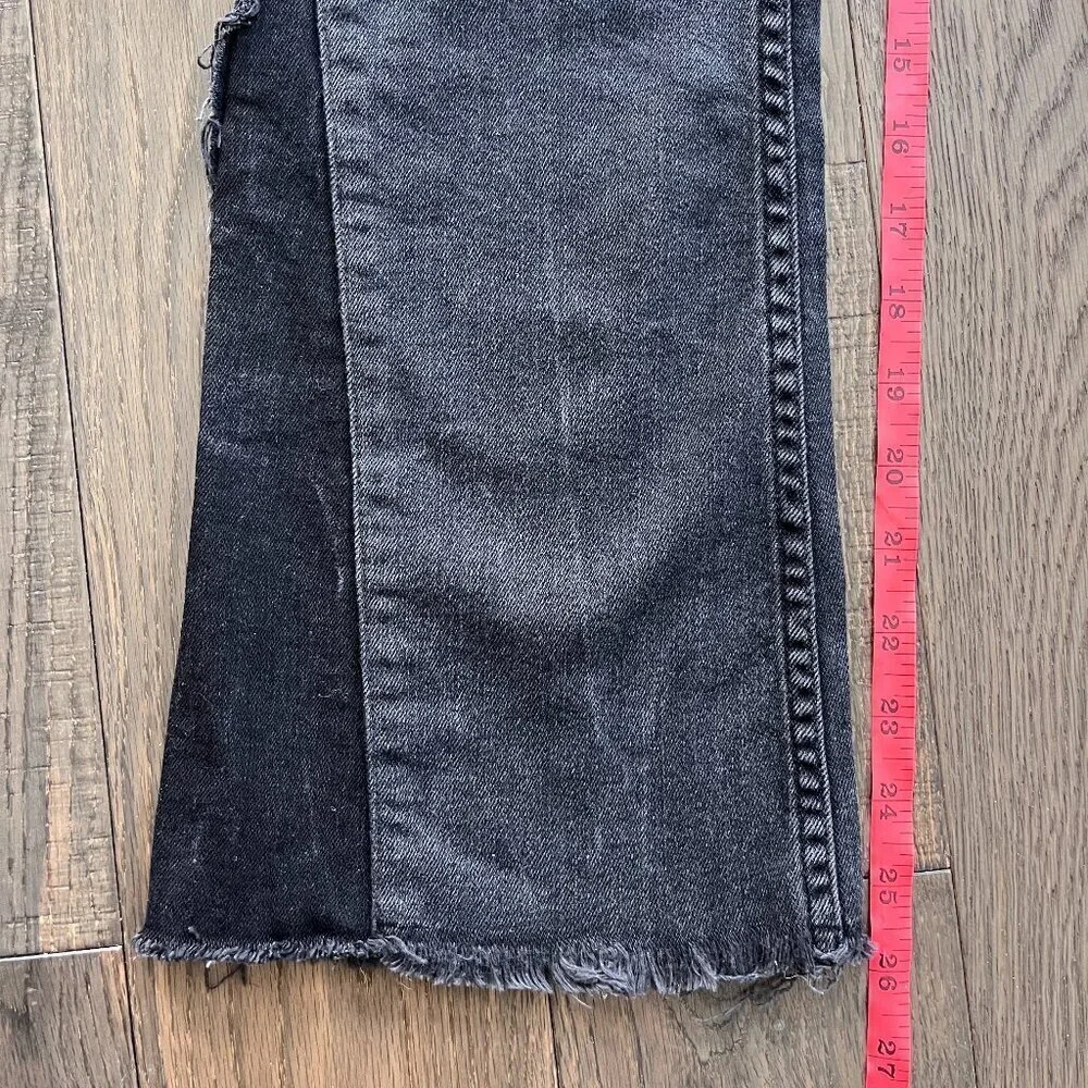 Paige Colette Crop Flare Jeans Size 27 Mid Rise Charcoal Black Denim Stretch - Picture 8 of 8